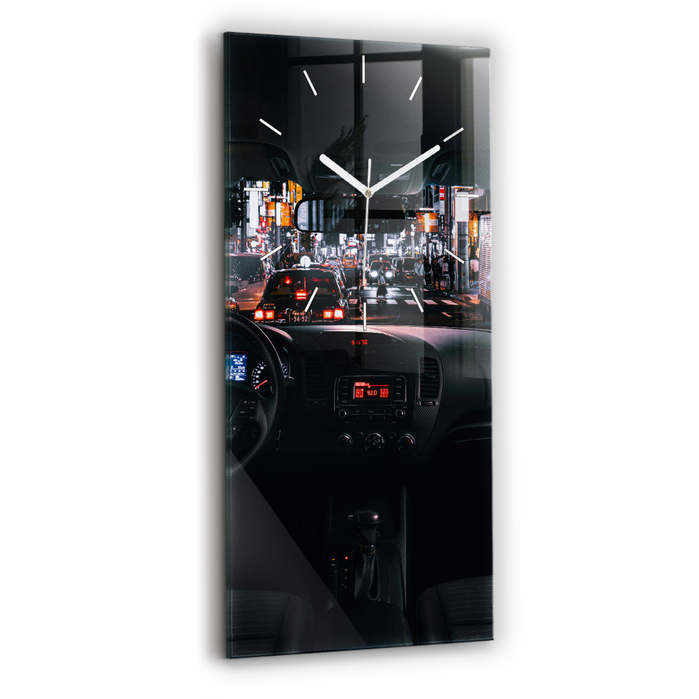 Ceas din sticlă dreptunghiular vertical decorativ Mașină în Tokyo