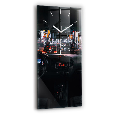 Ceas din sticlă dreptunghiular vertical decorativ Mașină în Tokyo