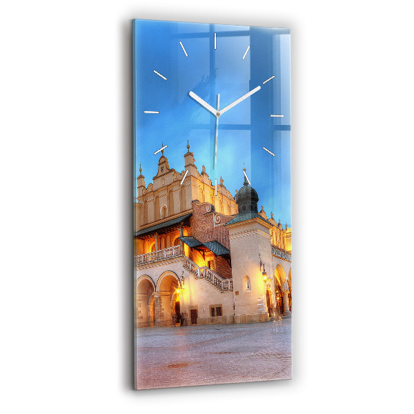 Ceas vertical de perete din sticlă decorativ Piața Principală din Cracovia