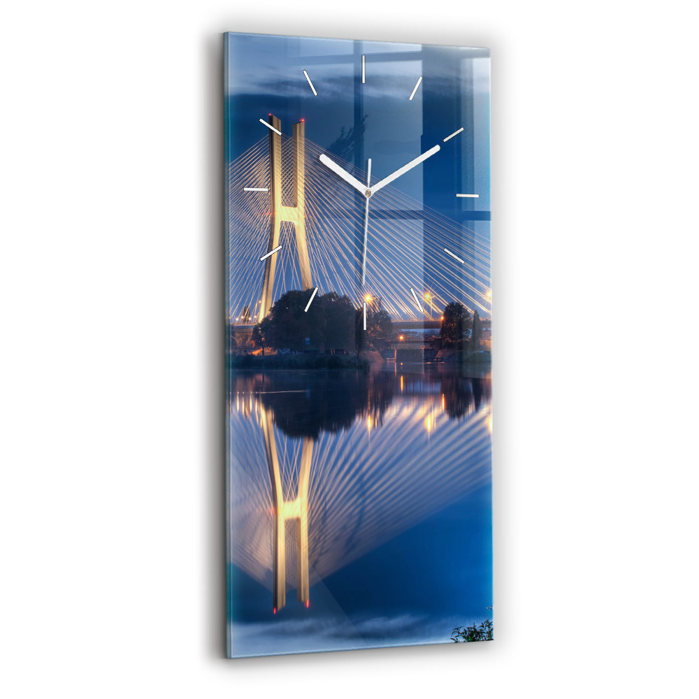 Ceas din sticlă dreptunghiular vertical decorativ Podul Rędziński din Wrocław
