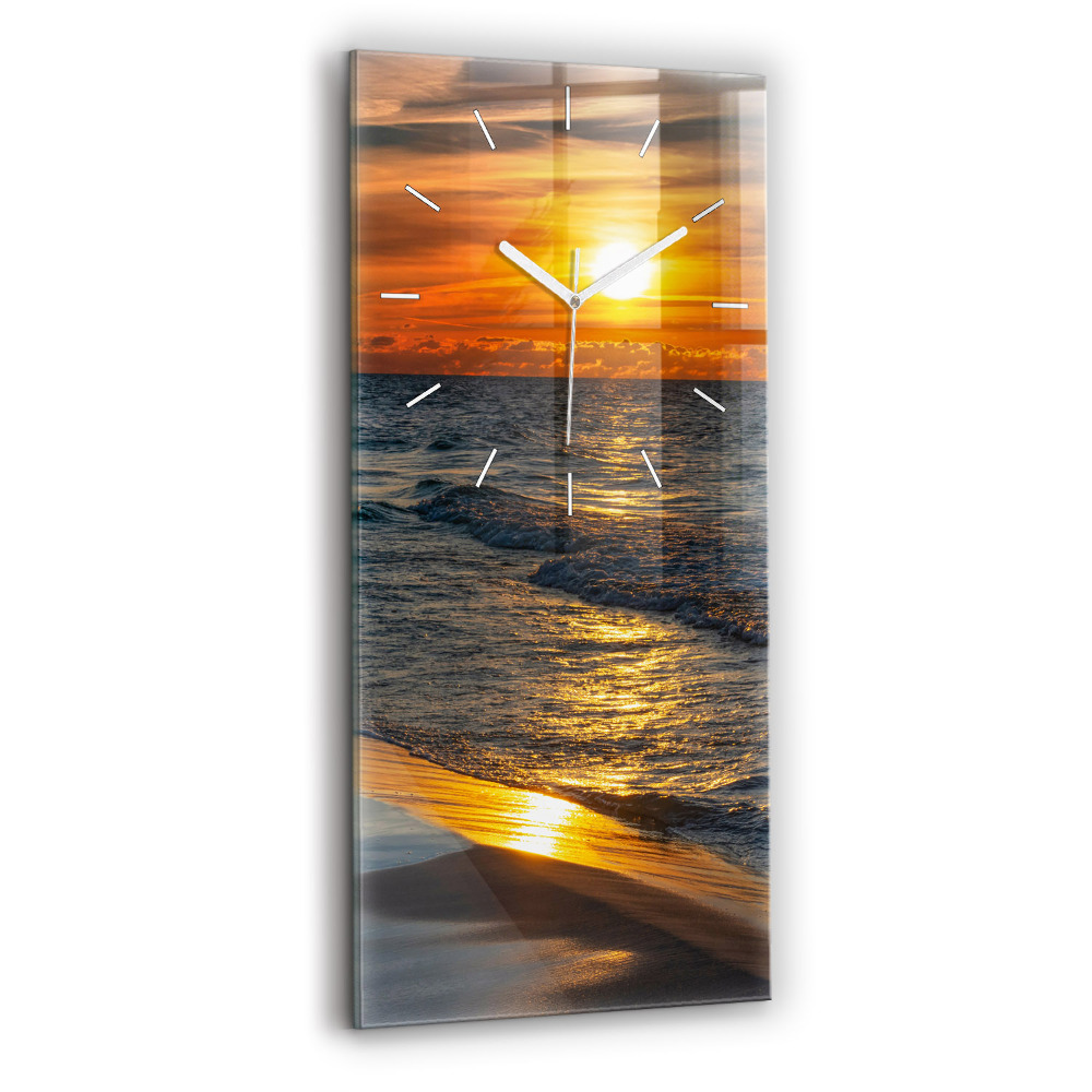 Ceas din sticlă dreptunghiular vertical decorativ Marea Baltică Władysławowo