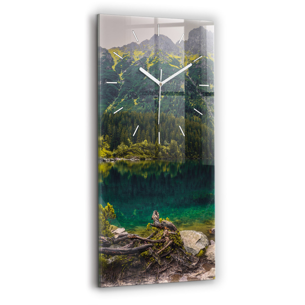 Ceas din sticlă dreptunghiular vertical decorativ Morskie Oko în Munții Tatra