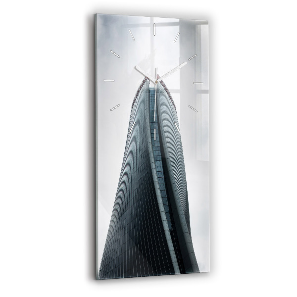 Ceas vertical de perete din sticlă decorativ Zgârie-nori în Milano