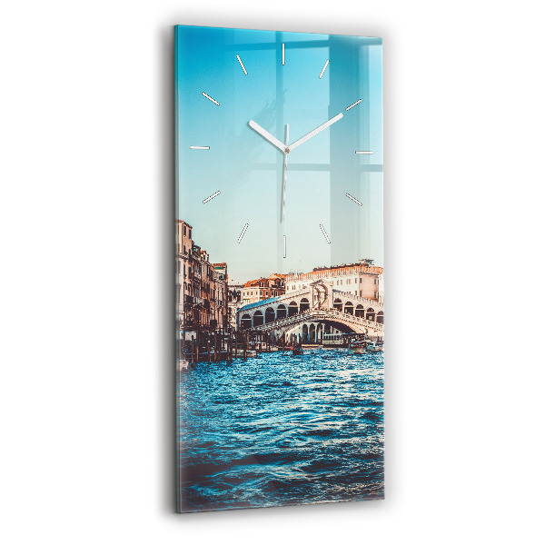 Ceas din sticlă dreptunghiular vertical decorativ Podul Rialto din Veneția