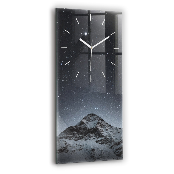 Ceas vertical de perete din sticlă decorativ Muntele sub stele