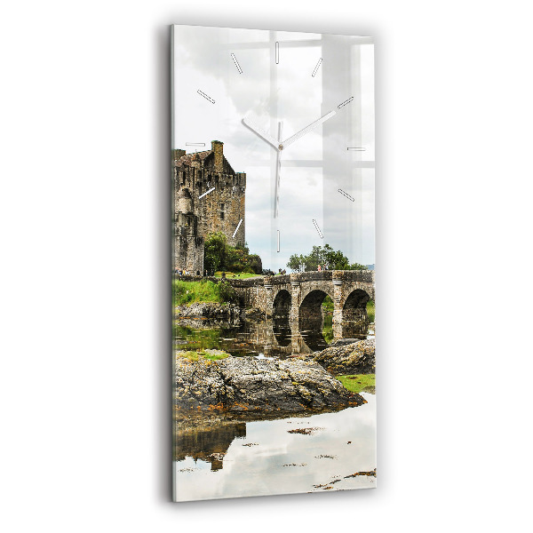 Ceas din sticlă dreptunghiular vertical decorativ Castelul Eilean Donan, Scoția