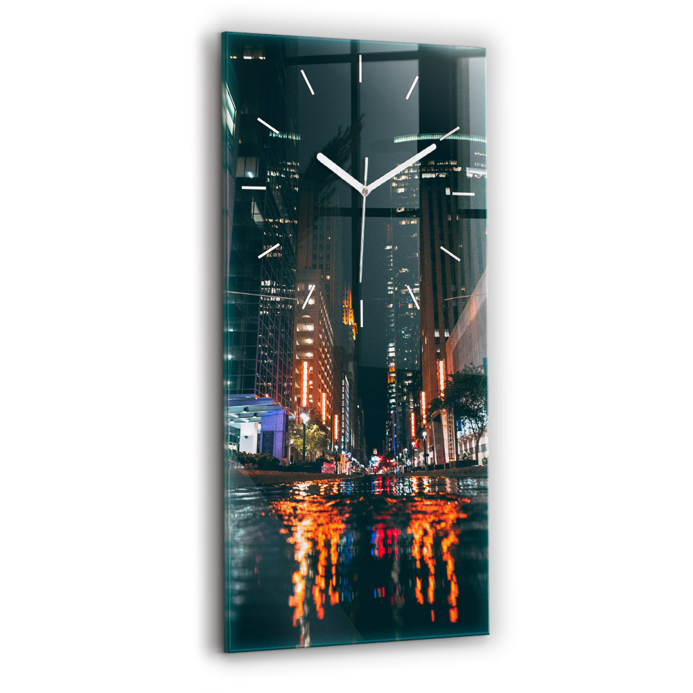 Ceas vertical de perete din sticlă decorativ Hilton Houston