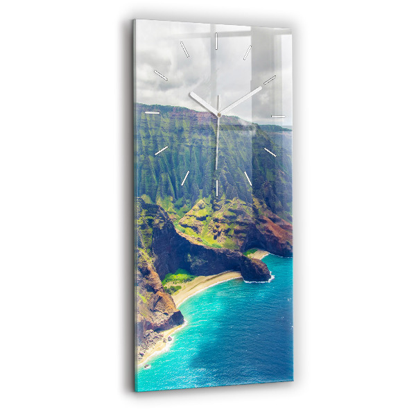 Ceas din sticlă dreptunghiular vertical decorativ Marea din Hawaii