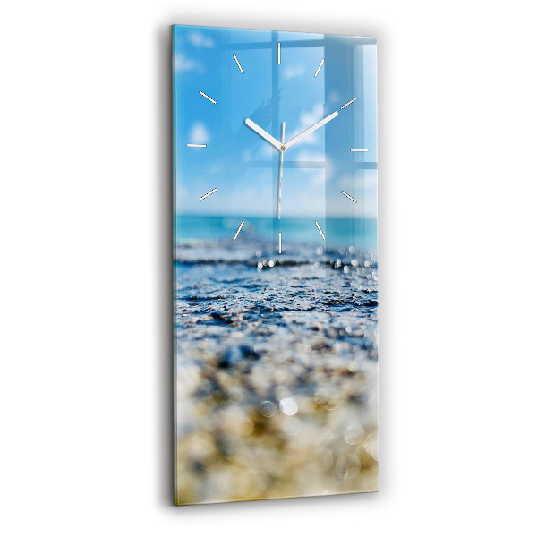 Ceas vertical de perete din sticlă decorativ Fotografie acvatică
