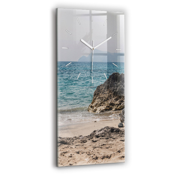 Ceas din sticlă dreptunghiular vertical decorativ Vedere asupra Mării Mediterane