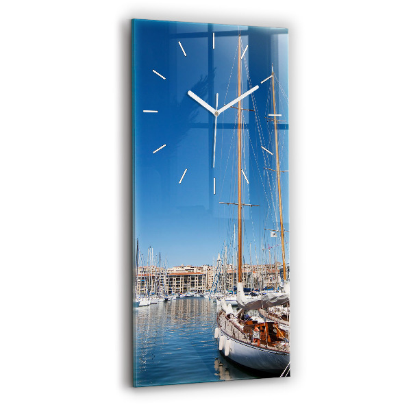 Ceas vertical de perete din sticlă decorativ Marina din Marsilia, Franța