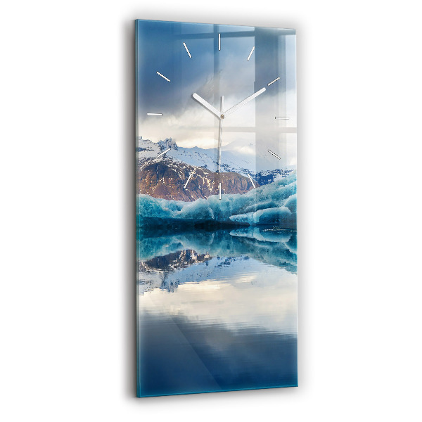 Ceas vertical de perete din sticlă decorativ Lacul Jökulsárlón, Islanda