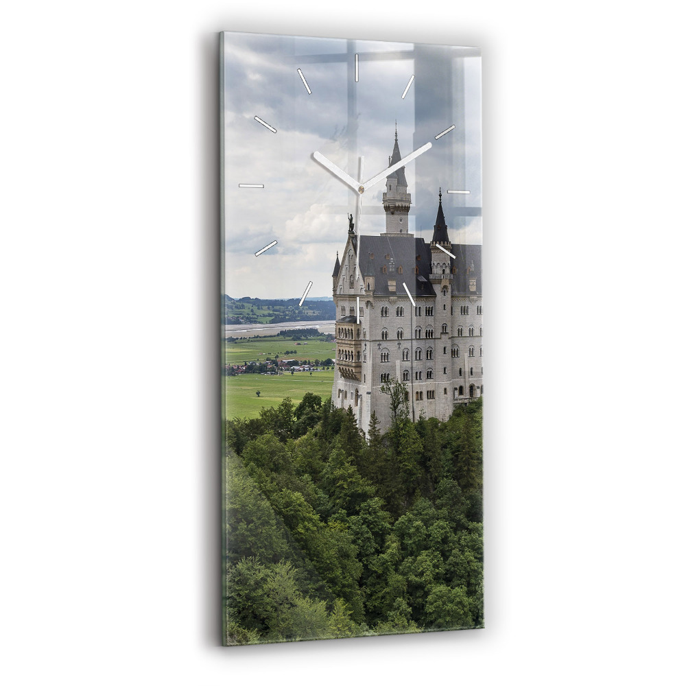 Ceas vertical de perete din sticlă decorativ Castelul Neuschwanstein