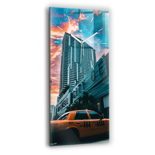 Ceas din sticlă dreptunghiular vertical decorativ Miami, Florida