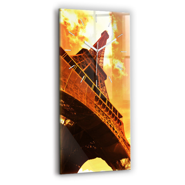 Ceas din sticlă dreptunghiular vertical decorativ Turnul Eiffel din Paris
