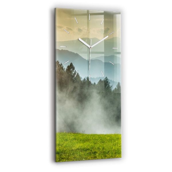 Ceas din sticlă dreptunghiular vertical decorativ Peisaj montan