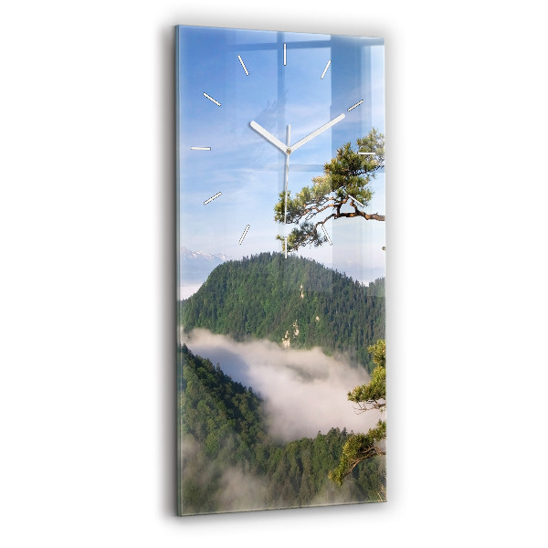 Ceas vertical de perete din sticlă decorativ Vârful Sokolica din Munții Pieniny