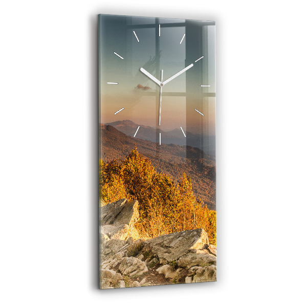 Ceas din sticlă dreptunghiular vertical decorativ Munții Bieszczady