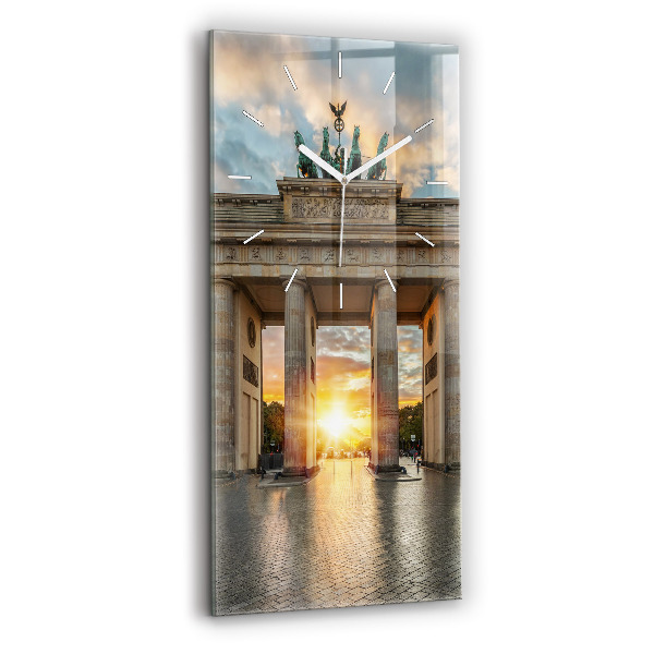 Ceas vertical de perete din sticlă decorativ Poarta Brandenburg din Berlin