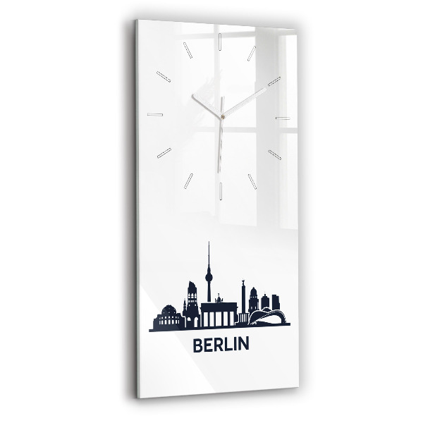 Ceas vertical de perete din sticlă decorativ Ilustrație a orașului Berlin
