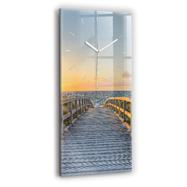 Ceas din sticlă dreptunghiular vertical decorativ Vacanțe la plajă