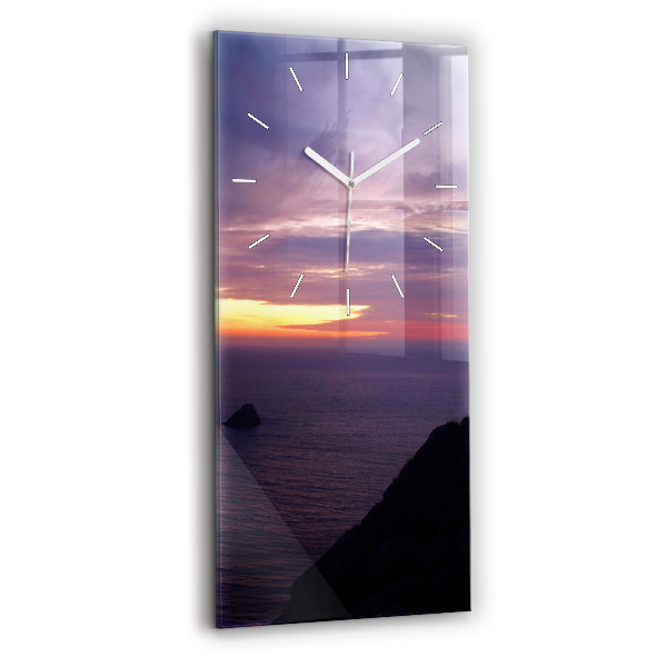 Ceas vertical de perete din sticlă decorativ Cap de piatră