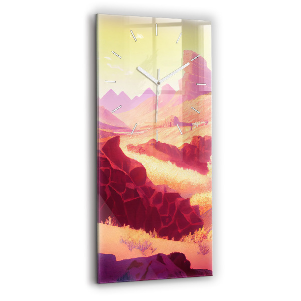 Ceas vertical de perete din sticlă decorativ Deșertul Arizona