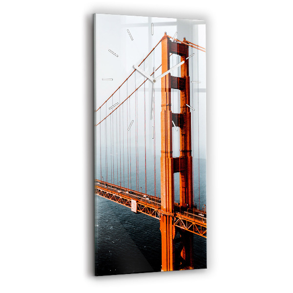 Ceas vertical de perete din sticlă decorativ Podul Golden Gate