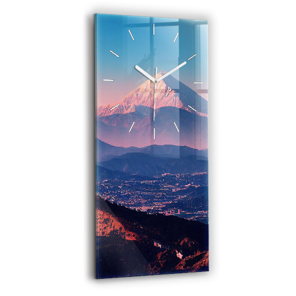 Ceas vertical de perete din sticlă decorativ Munții din San Antonio, SUA