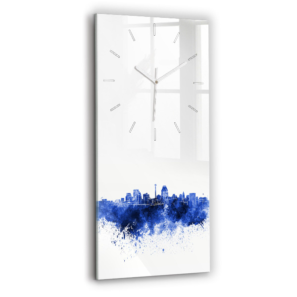 Ceas vertical de perete din sticlă decorativ Acuarele din San Antonio