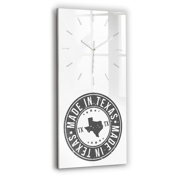 Ceas din sticlă dreptunghiular vertical decorativ Ștampilă din Texas