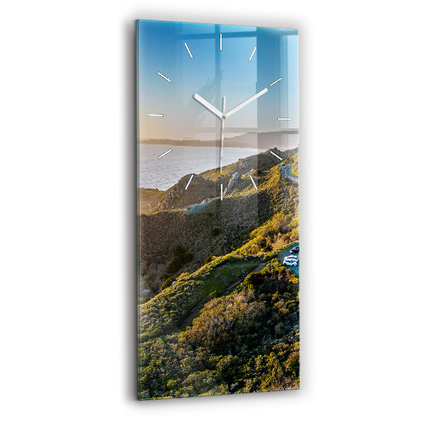 Ceas vertical de perete din sticlă decorativ Drumul spre San Francisco