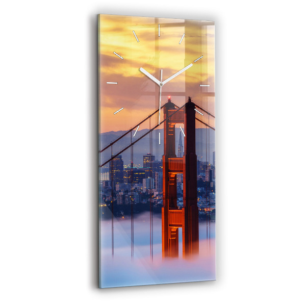 Ceas din sticlă dreptunghiular vertical decorativ Podul San Francisco