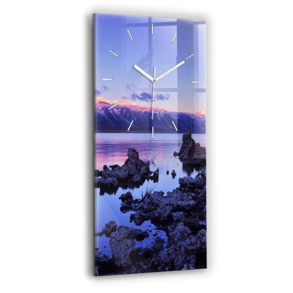 Ceas vertical de perete din sticlă decorativ Lacul California