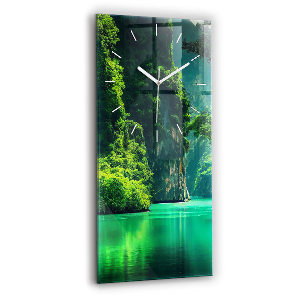 Ceas din sticlă dreptunghiular vertical decorativ Peisajul natural al Thailandei