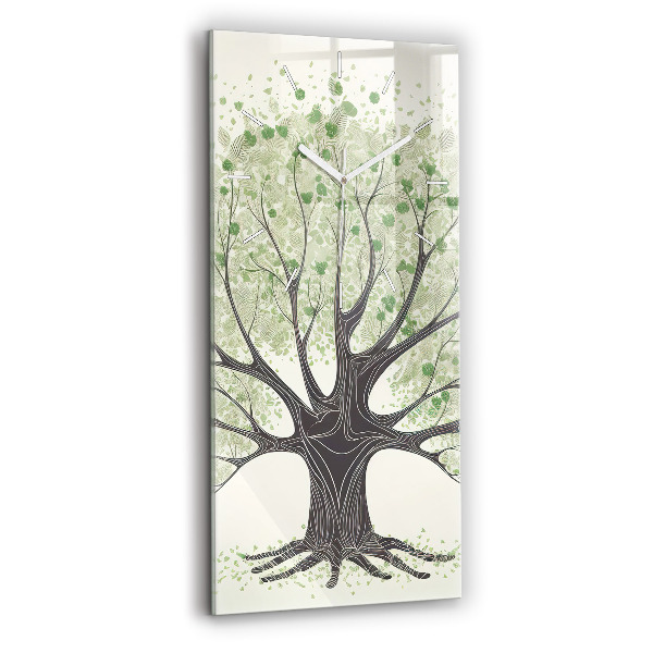 Ceas din sticlă dreptunghiular vertical decorativ Natura copacilor mari