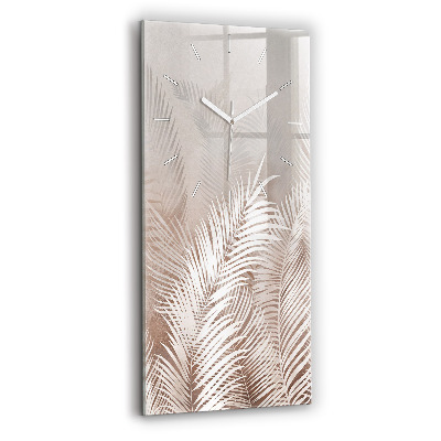 Ceas din sticlă dreptunghiular vertical decorativ Frunze tropicale boho