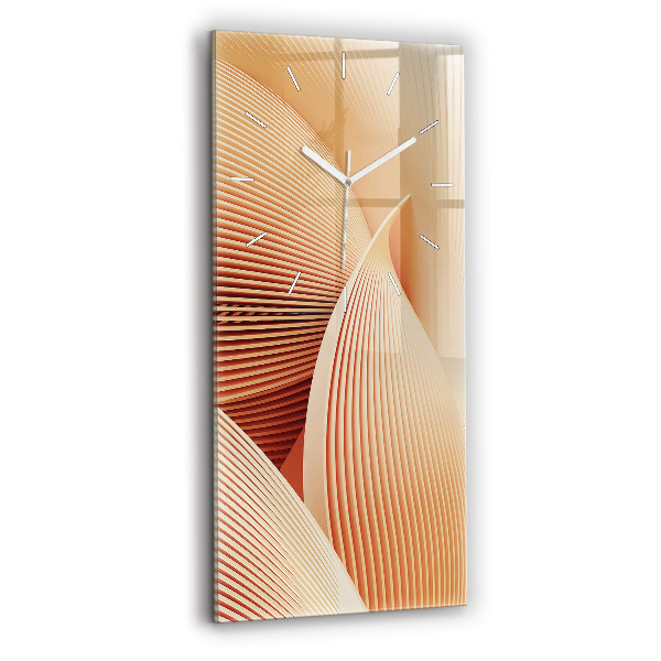 Ceas vertical de perete din sticlă decorativ Model abstract de undă