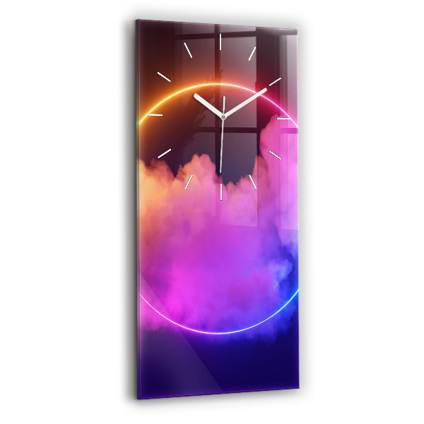 Ceas din sticlă dreptunghiular vertical decorativ Rezumat de fum 3D