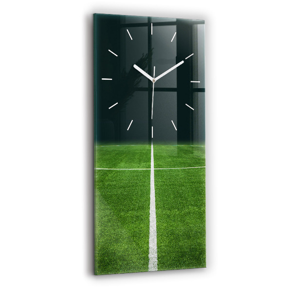 Ceas din sticlă dreptunghiular vertical decorativ Teren de fotbal