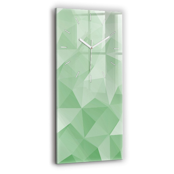 Ceas din sticlă dreptunghiular vertical decorativ Triunghiuri abstracte