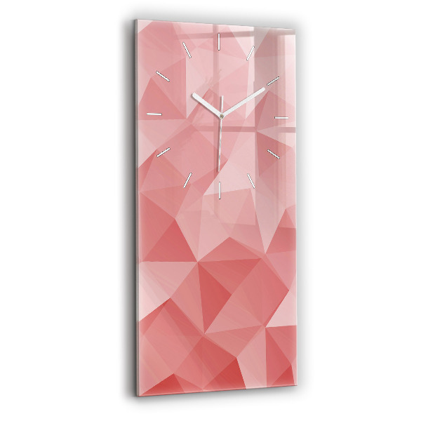 Ceas vertical de perete din sticlă decorativ Triunghiuri abstracte