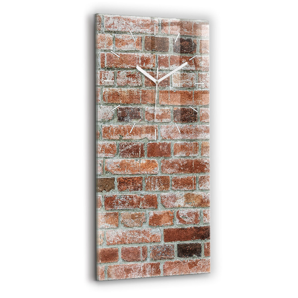 Ceas vertical de perete din sticlă decorativ Zid de cărămidă