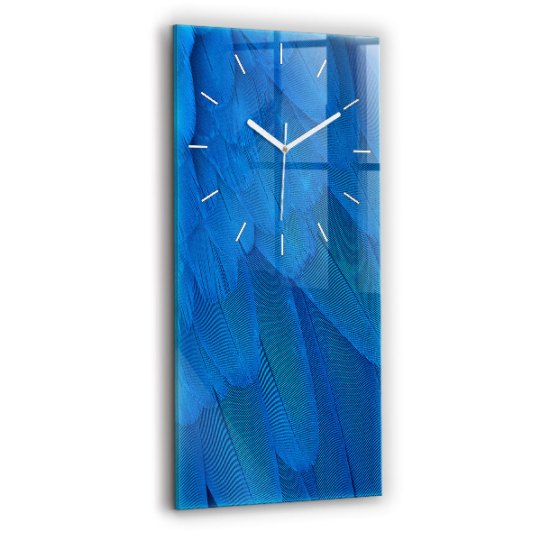 Ceas vertical de perete din sticlă decorativ Pană de pasăre