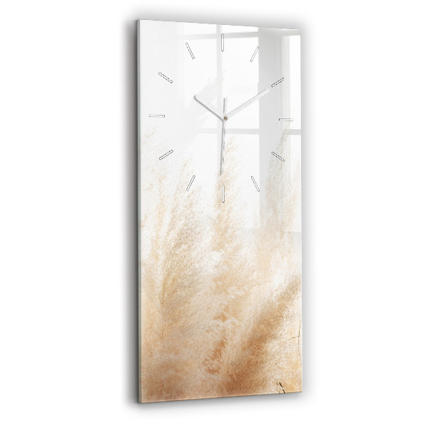 Ceas vertical de perete din sticlă decorativ Șuvițe de grâu
