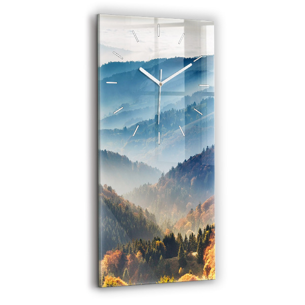 Ceas vertical de perete din sticlă decorativ Peisaj montan