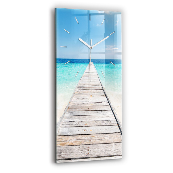Ceas din sticlă dreptunghiular vertical decorativ Insulă tropicală