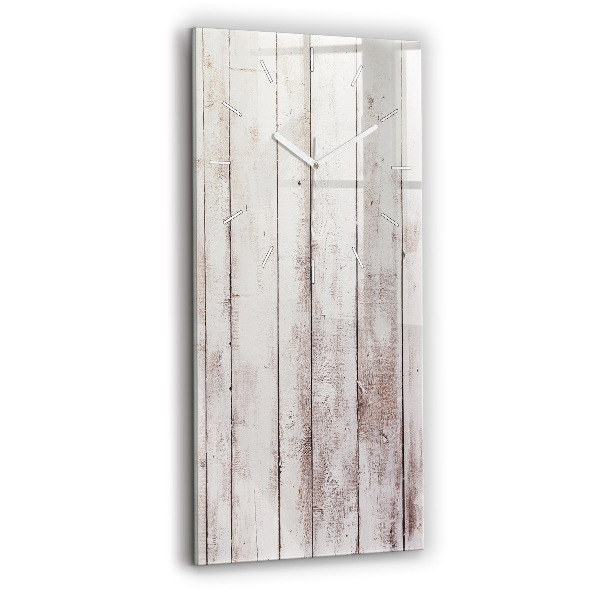 Ceas vertical de perete din sticlă decorativ Scânduri de lemn deschis la culoare