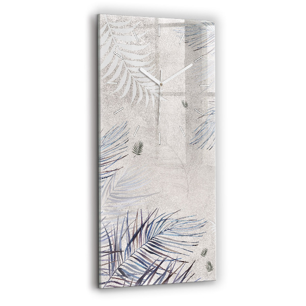 Ceas din sticlă dreptunghiular vertical decorativ Frunză de palmier