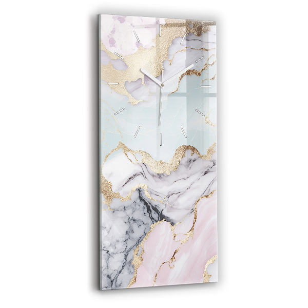 Ceas vertical de perete din sticlă decorativ Marmură pastelată